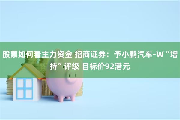 股票如何看主力资金 招商证券：予小鹏汽车-W“增持”评级 目标价92港元